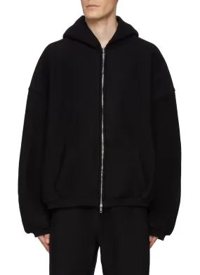 -----------ALEXANDERWANG  ---- ------------ ----Oversized Embossed Logo Heavy Cotton Terry Hoodie --