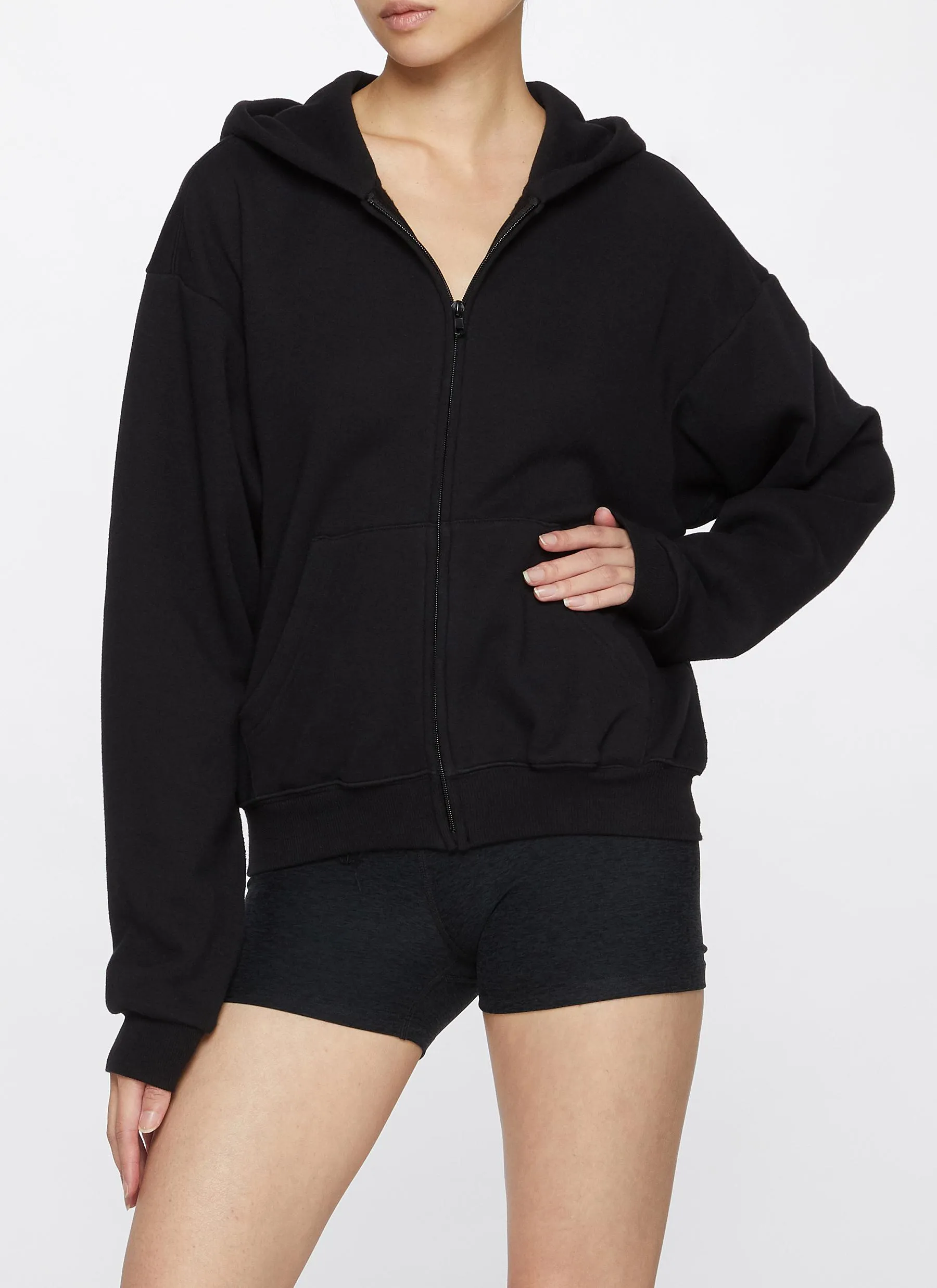 -----------SKIMS ---- ------------ONYX ----Cotton Fleece Classic Zip Up Hoodie --