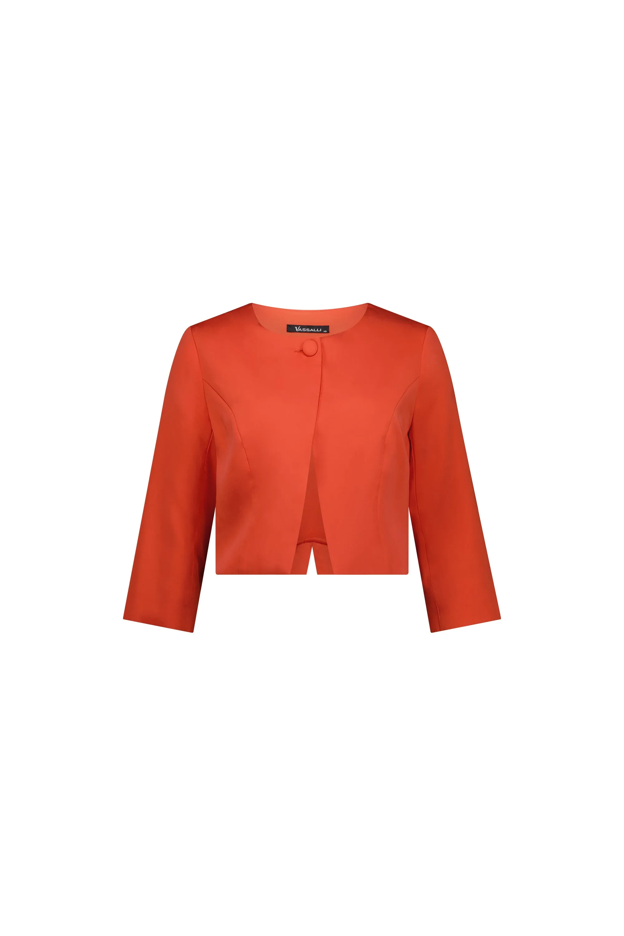 2087 3/4 Sleeve Single Button Cropped Jacket :Punch Vassalli