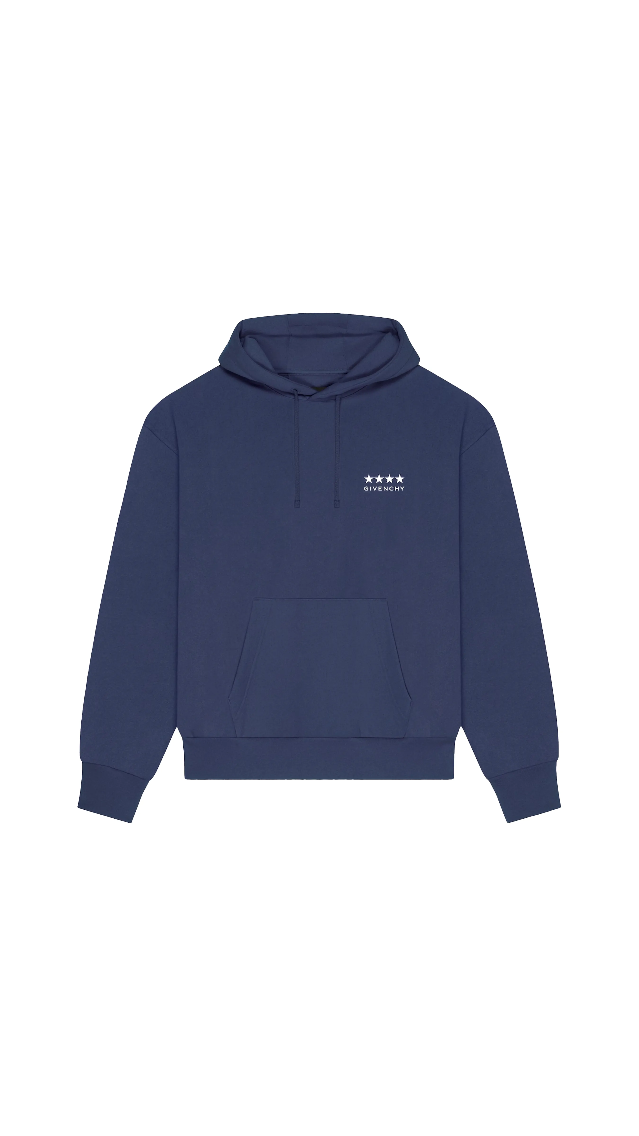 4g Boxy Fit Hoodie In Fleece - Deep Blue