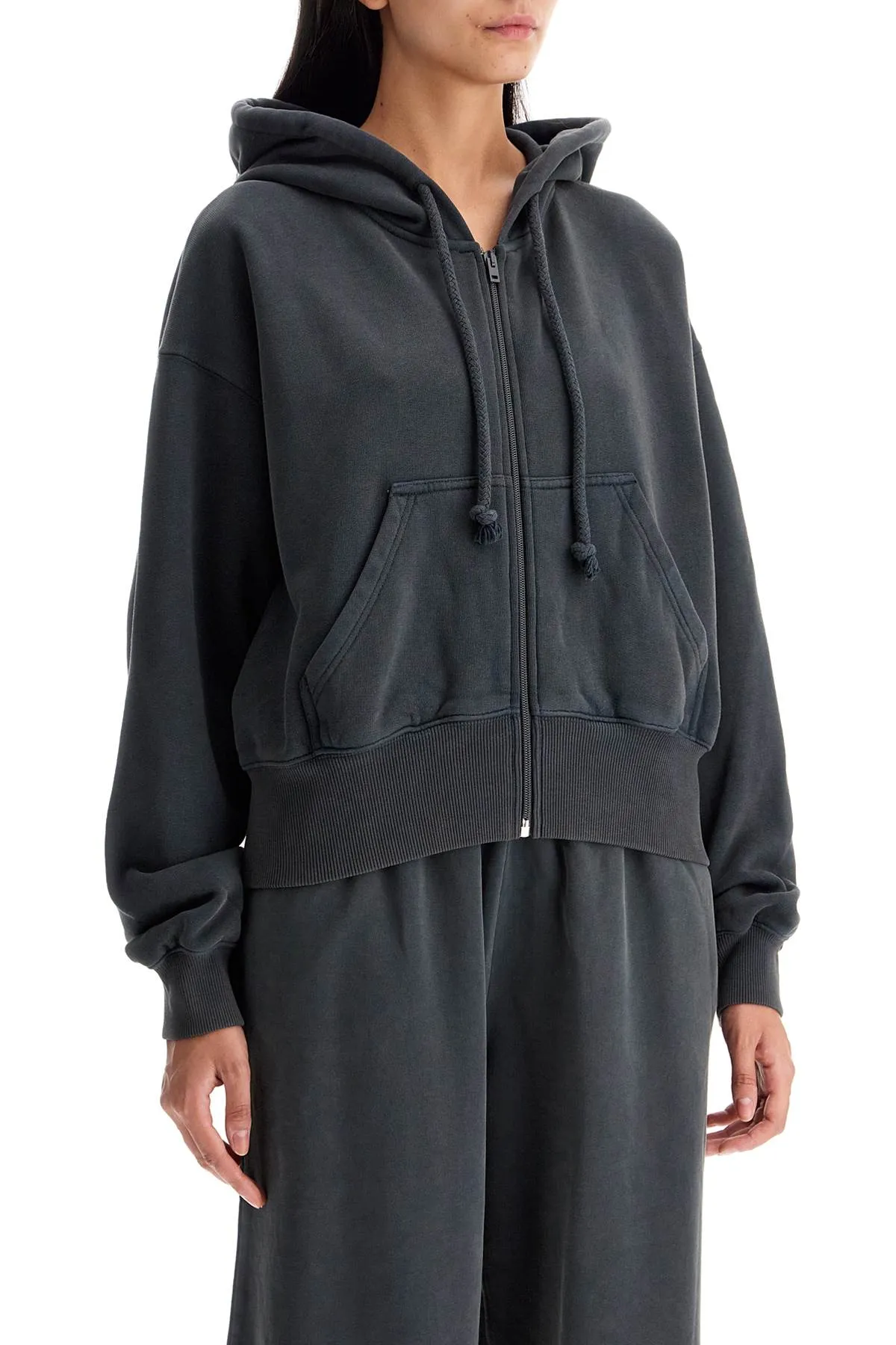 ACNE STUDIOS Cozy Boxy Zip Hoodie with Soft Brushed Cotton