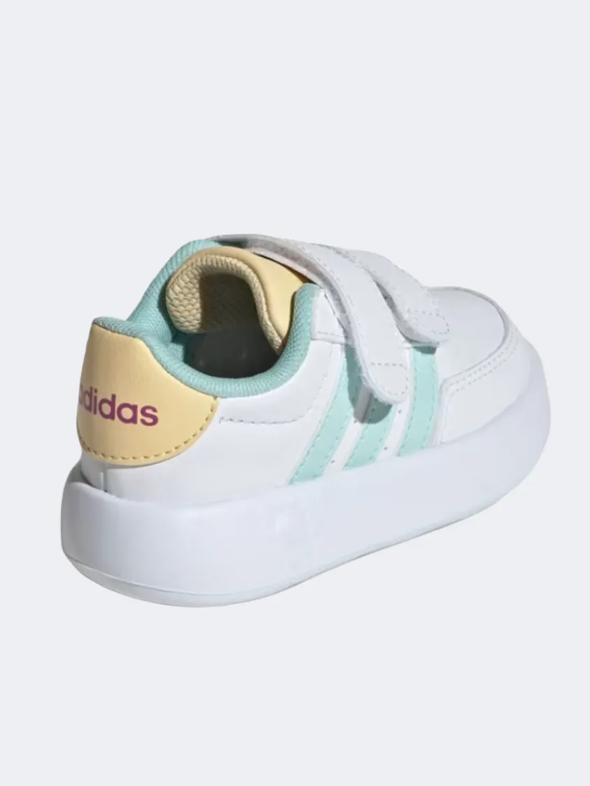 Adidas Breaknet 2 Infant Girls Sportswear Shoes White/Aqua/Tint