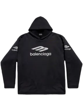 Balenciaga    Balenciaga 3 B Sports Icon Water Repellent Cotton Hoodie