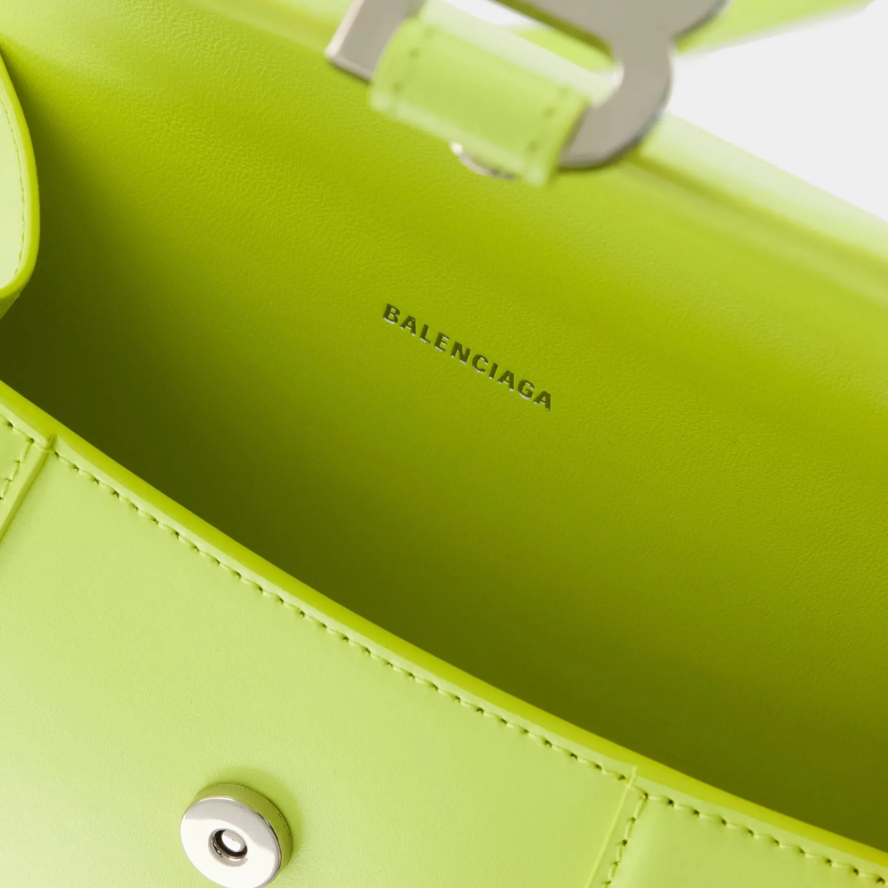 Balenciaga  Hourglass Xs Bag - Balenciaga -  Lime - Leather