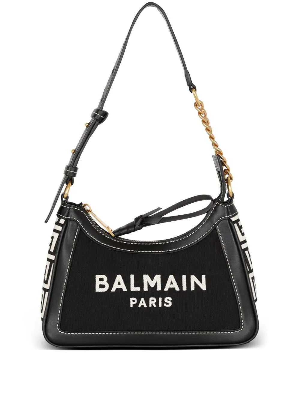 Balmain    Balmain B Army Canvas And Leather Shoulder Bag