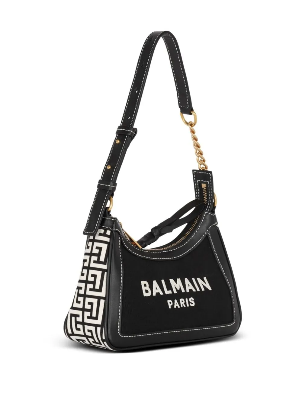 Balmain    Balmain B Army Canvas And Leather Shoulder Bag