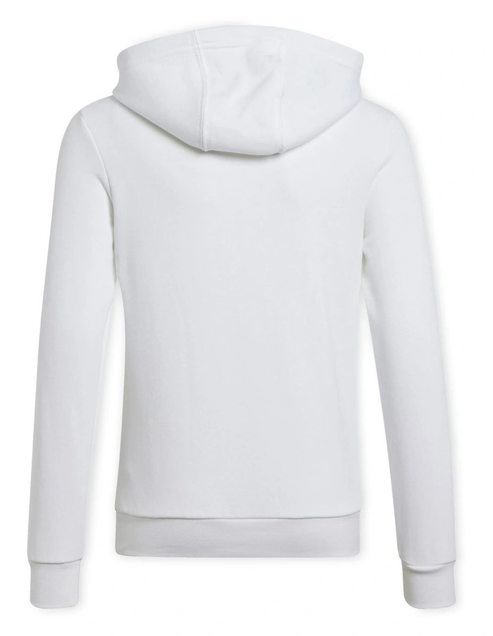 Big Logo Essentials Cotton Hoodie in White/Semi Blue Burs