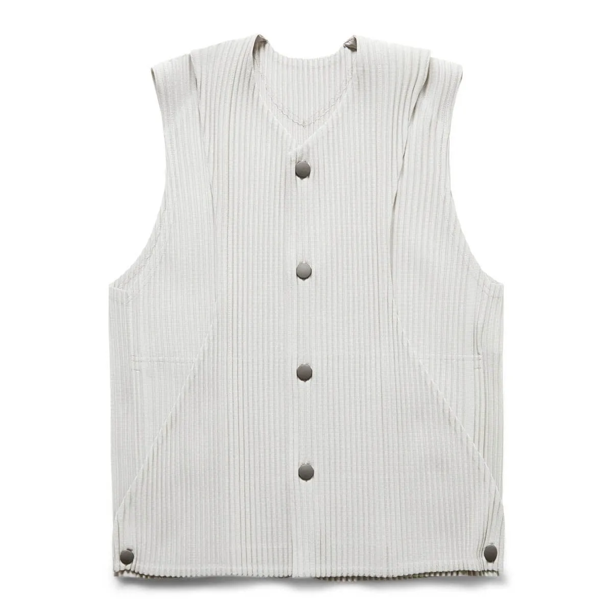 BOW PLEATED VEST PEARL GRAY | Bodega