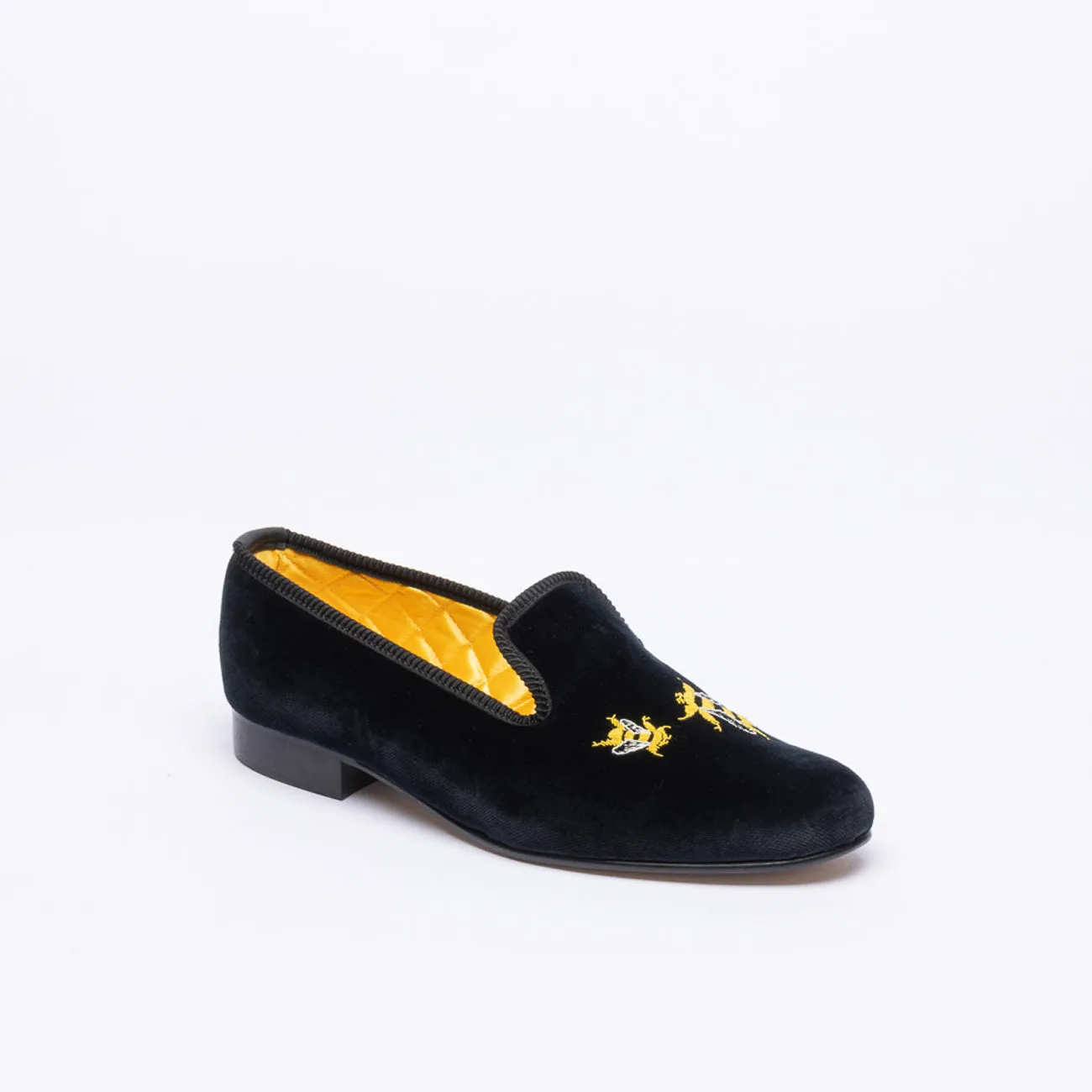 Bowhill & Helliot Mocassino slipper Bowhill & Helliot Ape in velluto nero