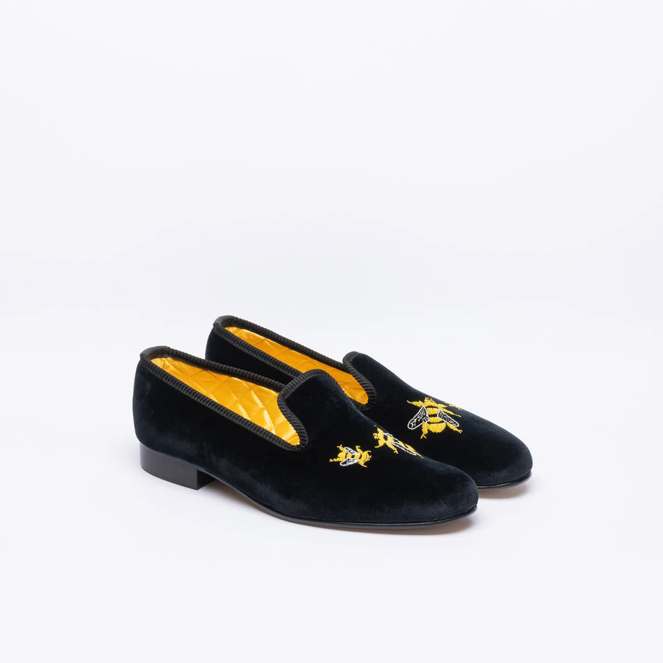 Bowhill & Helliot Mocassino slipper Bowhill & Helliot Ape in velluto nero