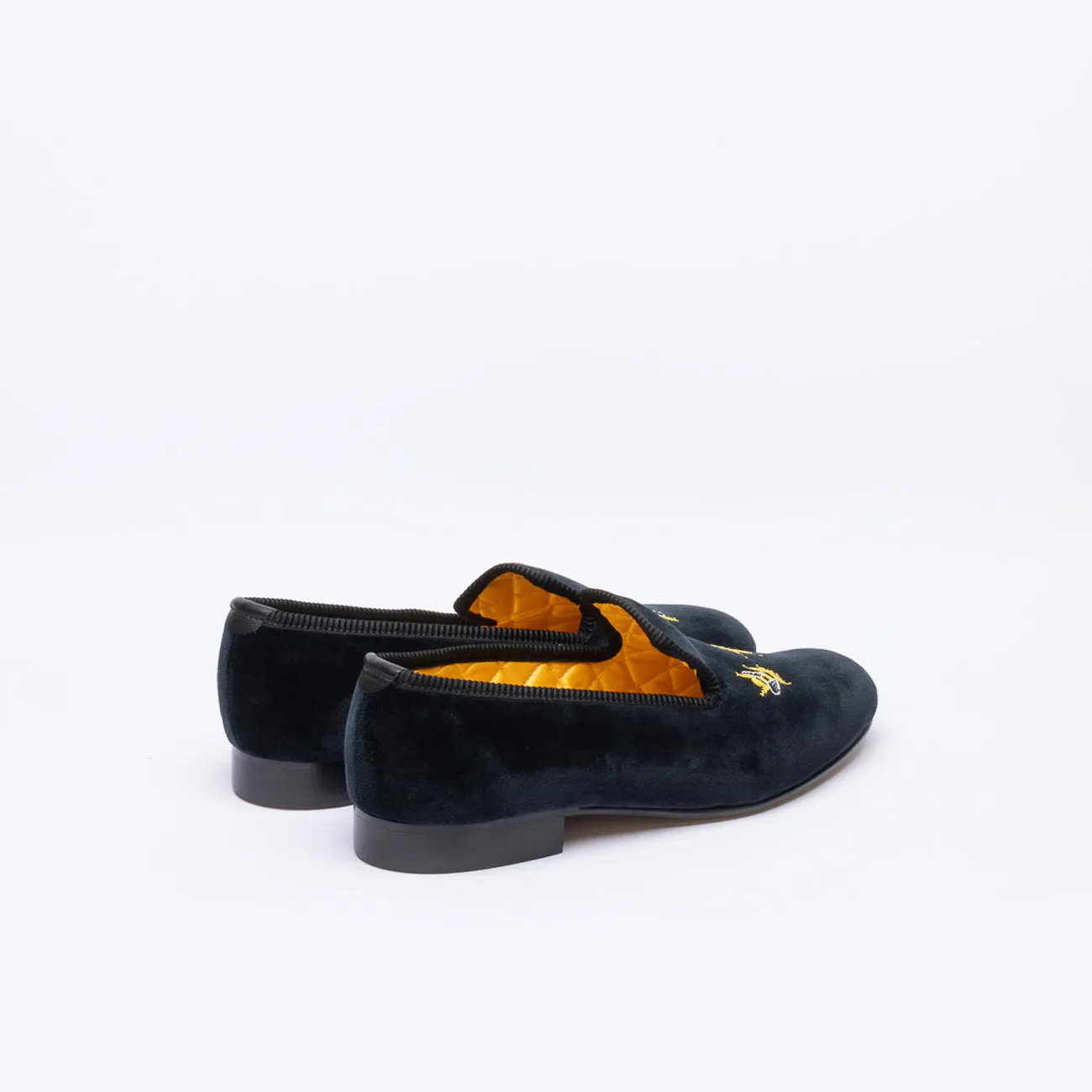 Bowhill & Helliot Mocassino slipper Bowhill & Helliot Ape in velluto nero