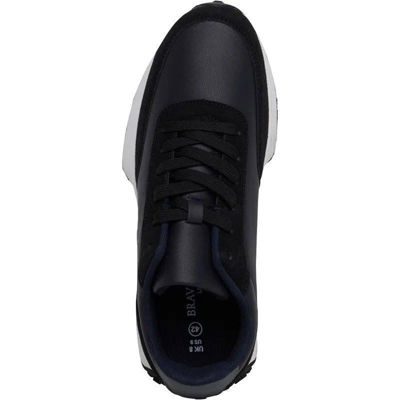 Brave Soul Mens Stavanger Trainers Navy/Black