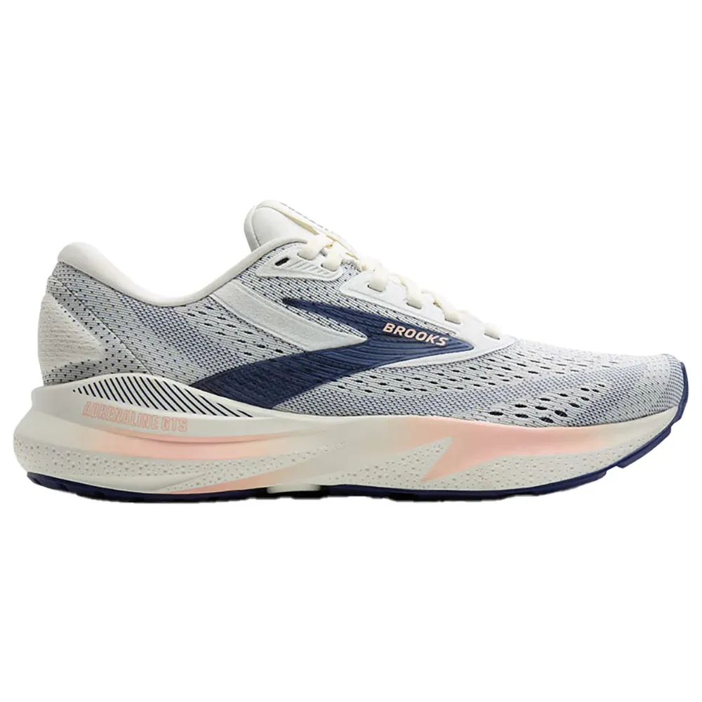 Brooks Adrenaline GTS 24 Grey/Blue Ribbon/Peach Running Shoe (Women's)