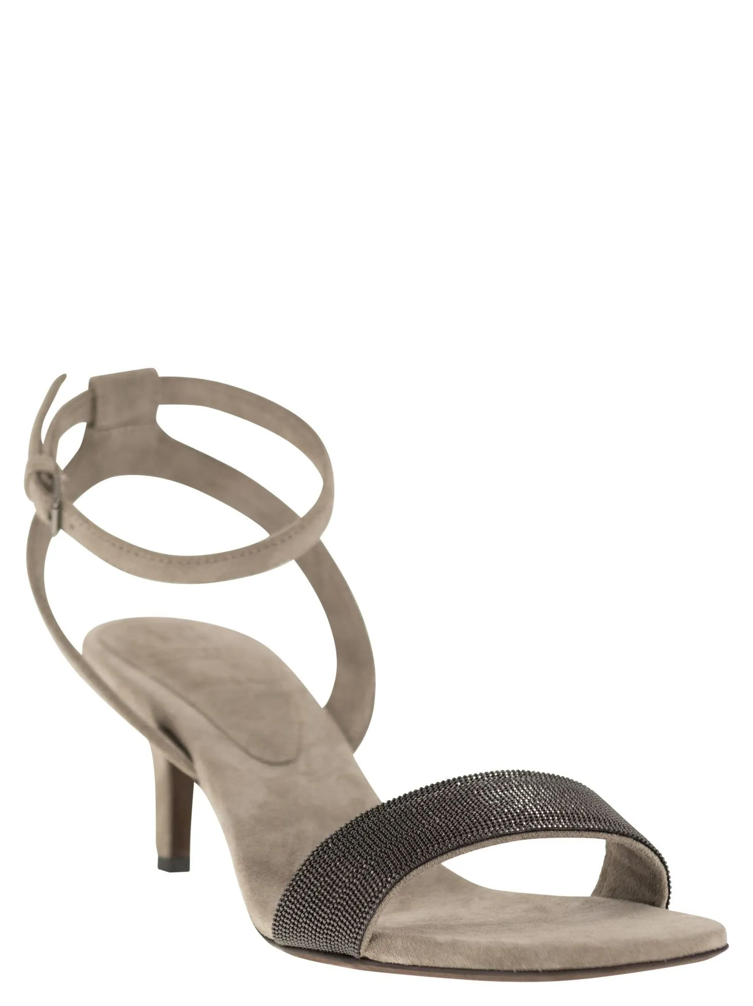 Brunello Cucinelli    Brunello Cucinelli Suede Sandals With Precious Insert