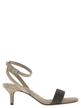 Brunello Cucinelli    Brunello Cucinelli Suede Sandals With Precious Insert