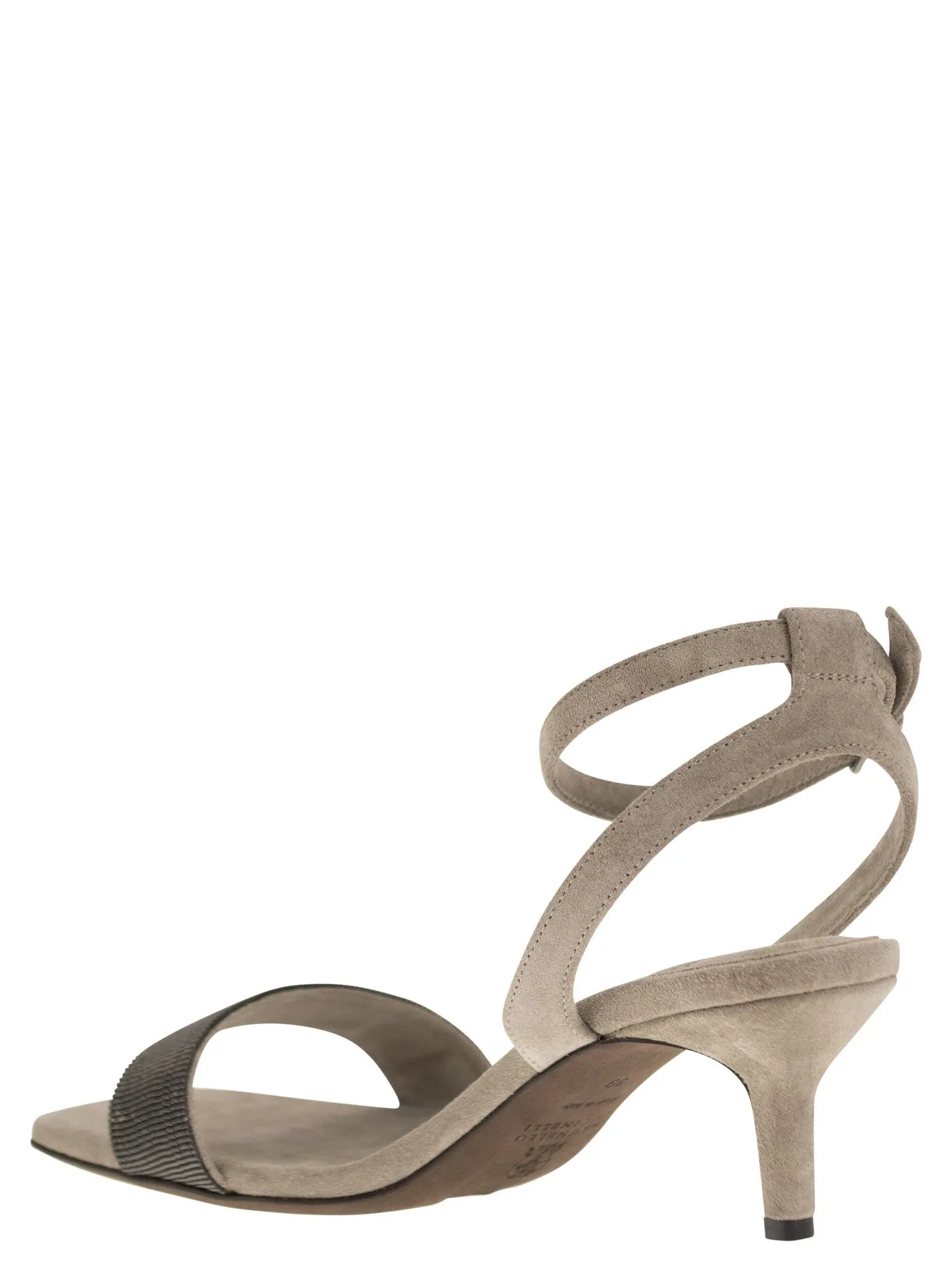 Brunello Cucinelli    Brunello Cucinelli Suede Sandals With Precious Insert