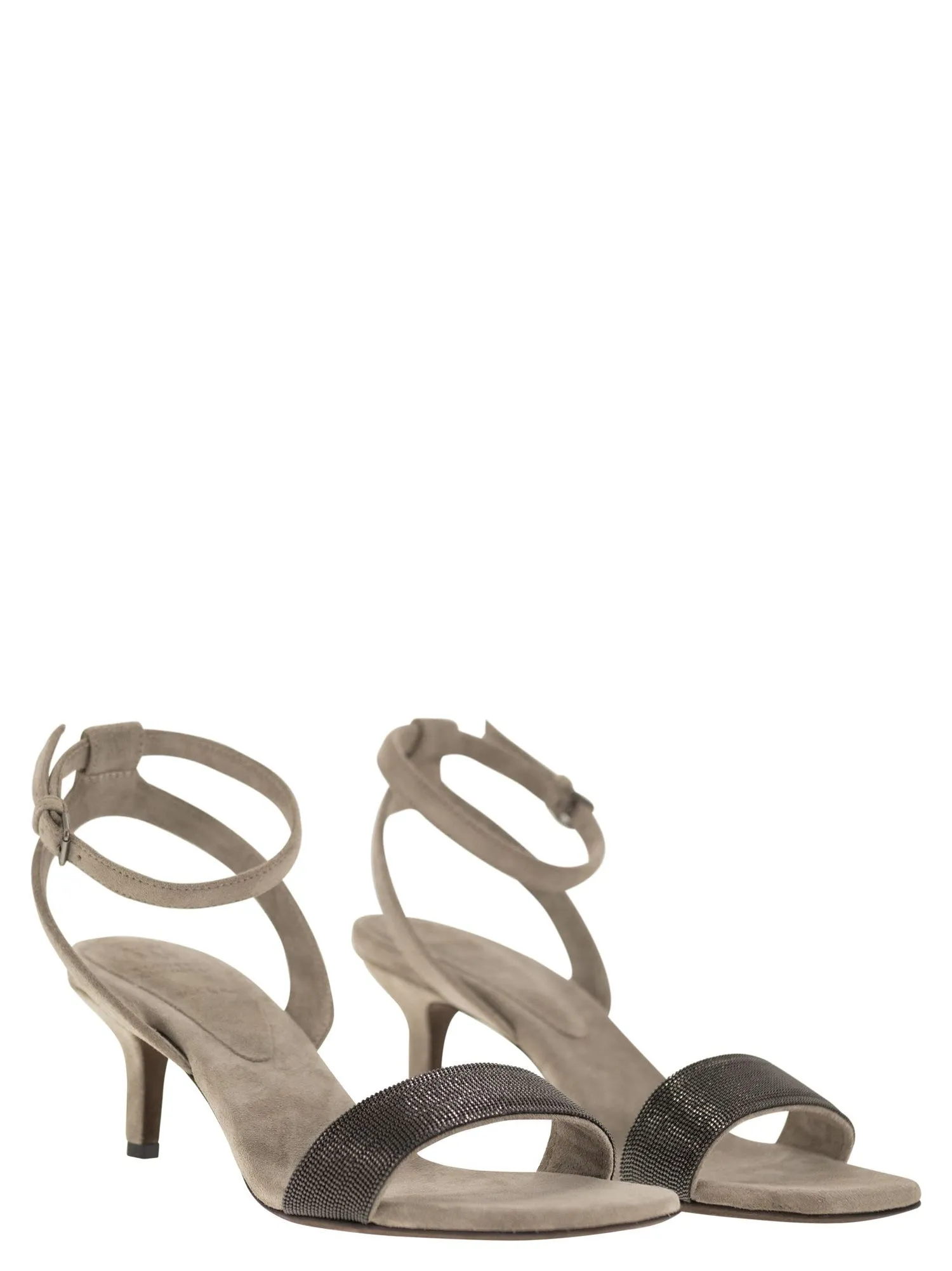 Brunello Cucinelli    Brunello Cucinelli Suede Sandals With Precious Insert