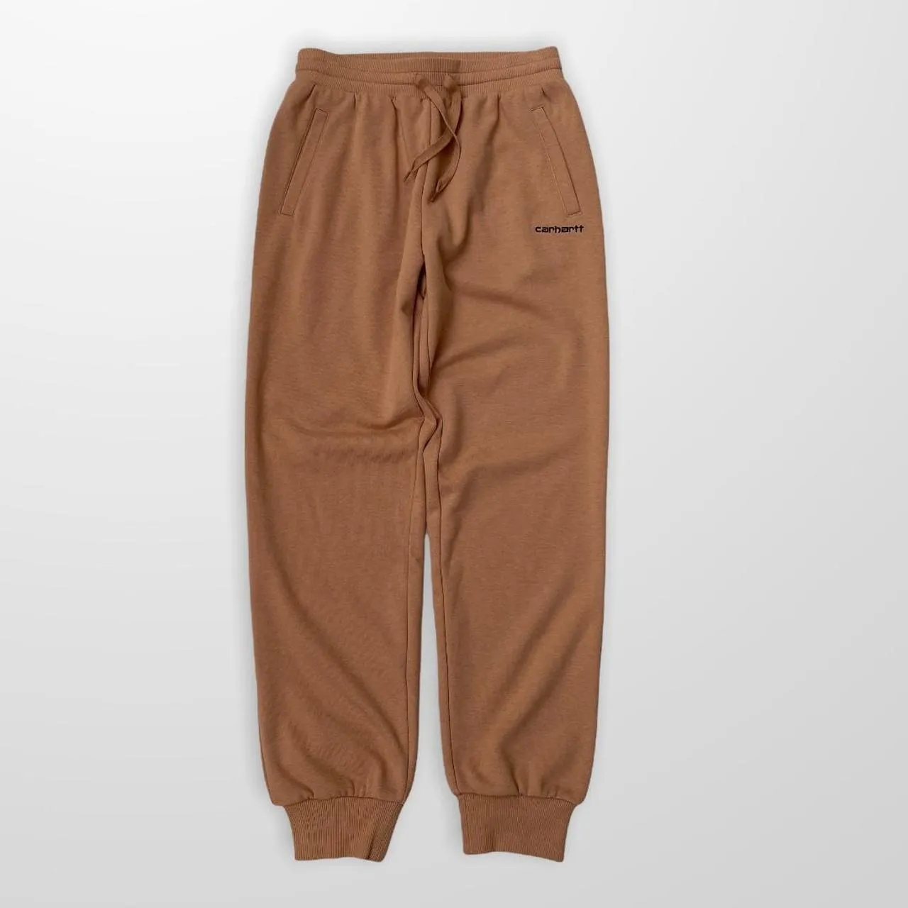 Carhartt WIP Script Embroidered Joggers In Sediment / Black