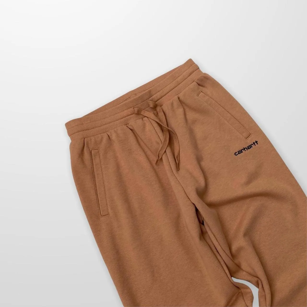 Carhartt WIP Script Embroidered Joggers In Sediment / Black