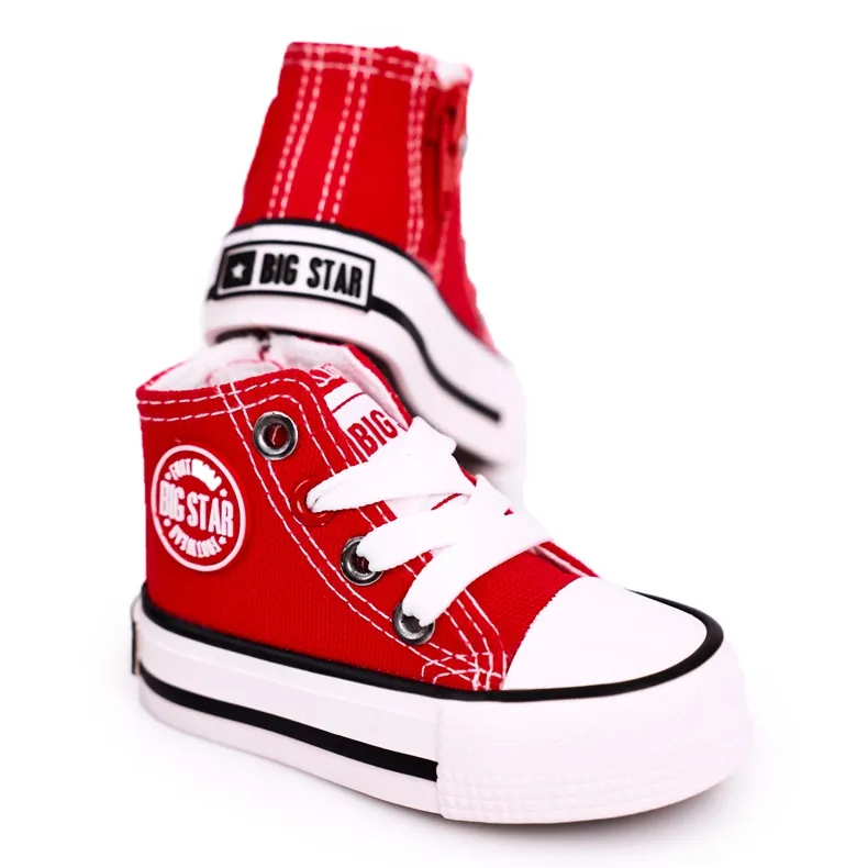 Children's High Sneakers With a zipper Big Star HH374190 Red