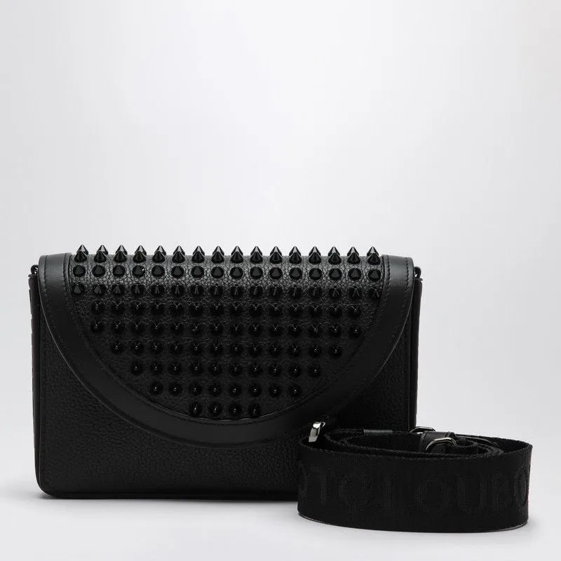 CHRISTIAN LOUBOUTIN Studded Black Leather Mini Shoulder Bag