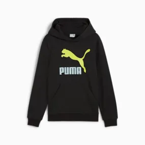 Classics Logo Boys' Hoodie | PUMA Black-Turquoise Surf | PUMA Kids | PUMA 