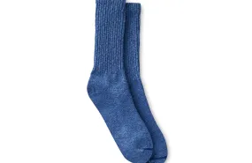 Cotton Blend Ragg Crew Unisex Cotton Blend Ragg Crew Boot Socks in Over Dyed Navy/Blue Cotton Blend     