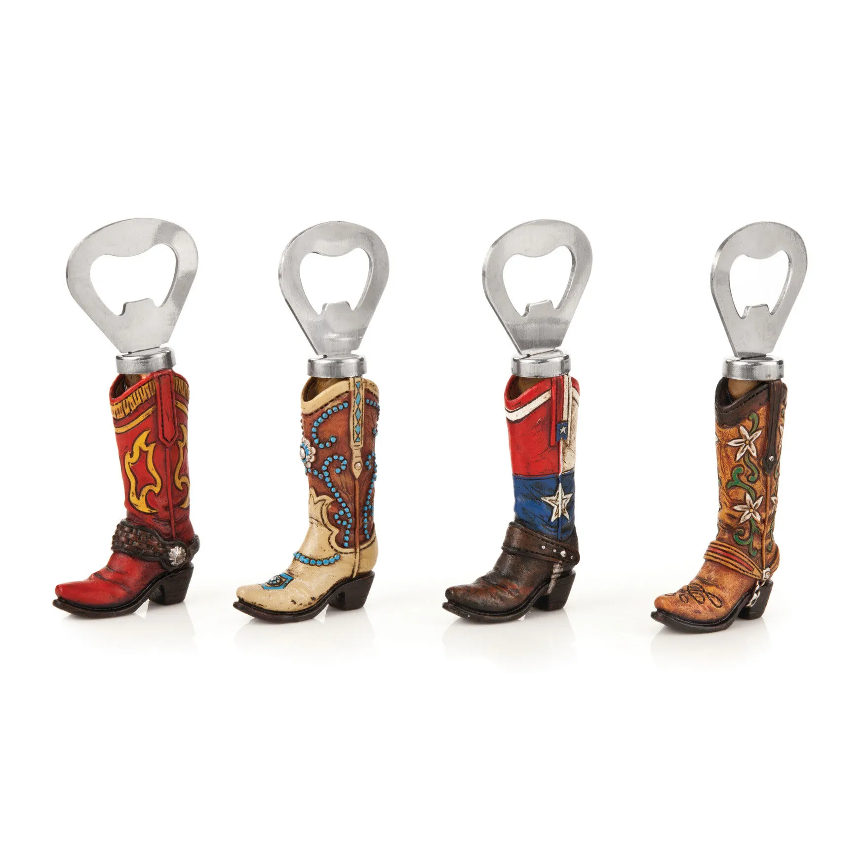 Cowboy Boot Bottle Openers, Set Of 4