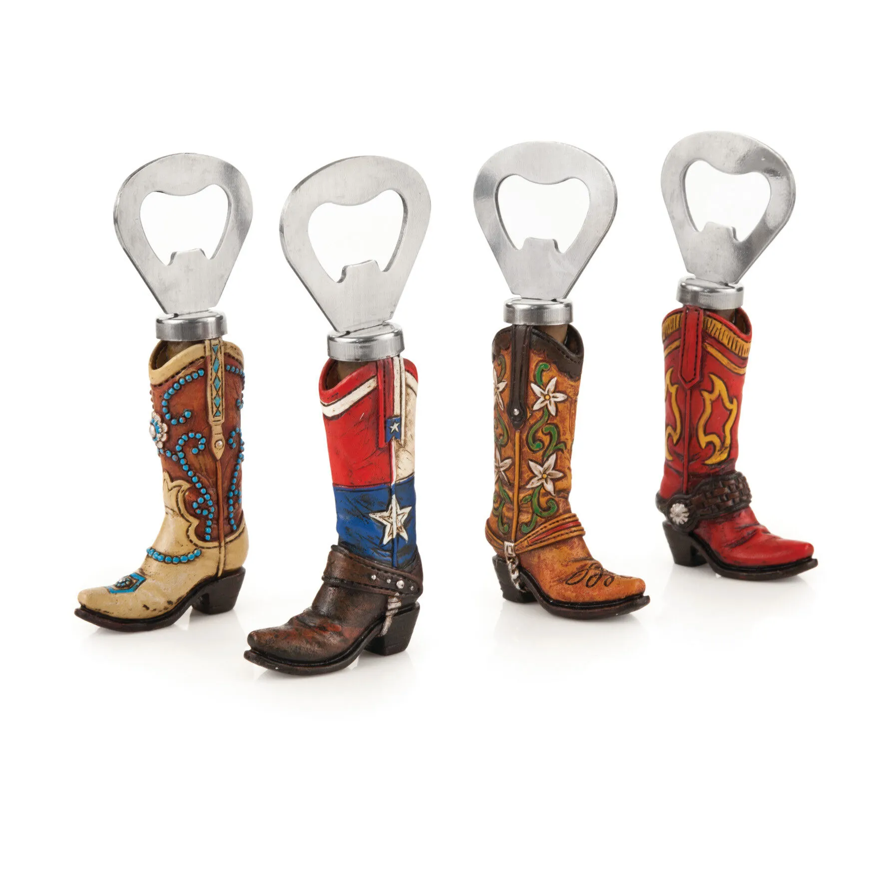 Cowboy Boot Bottle Openers, Set Of 4