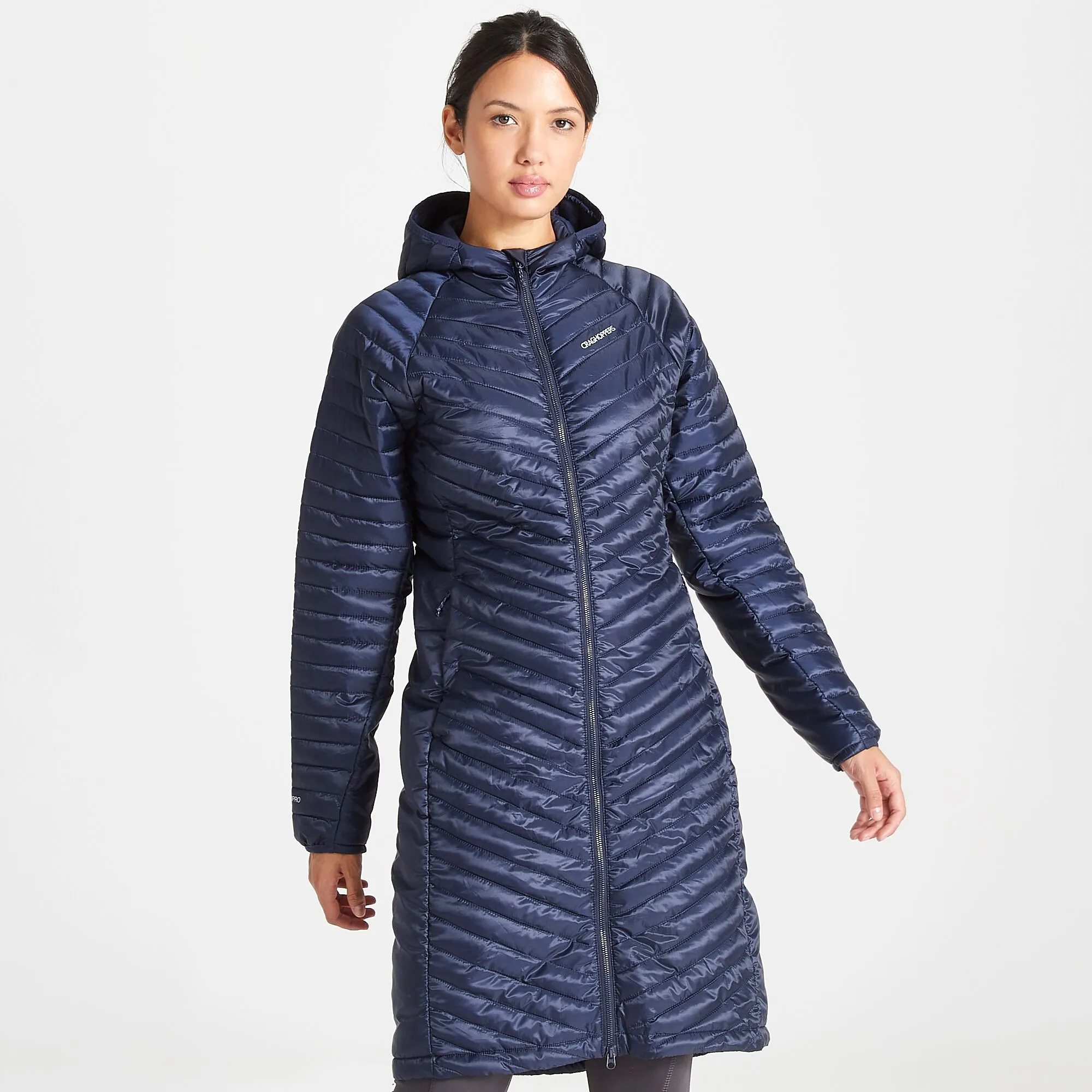 Craghoppers Women's Expolite Long Hooded Jacket Blue Navy | Buy Craghoppers Women's Expolite Long Hooded Jacket Blue N