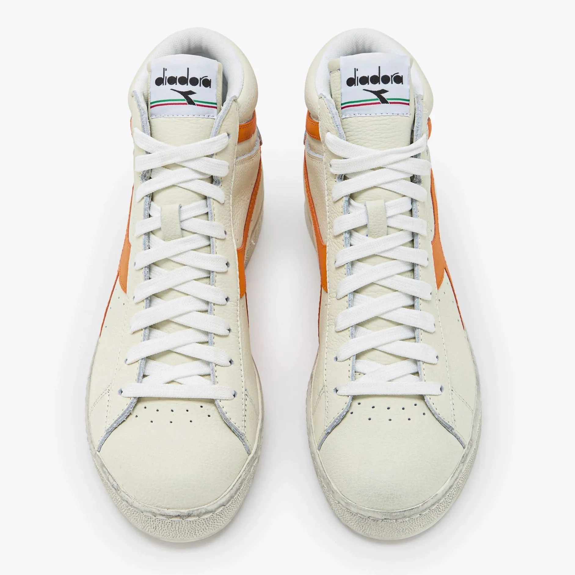 DIADORA | SNEAKERS UNISEX | GAME L HIGH FLUO WAX WHITE/ORANGE | NARANJA