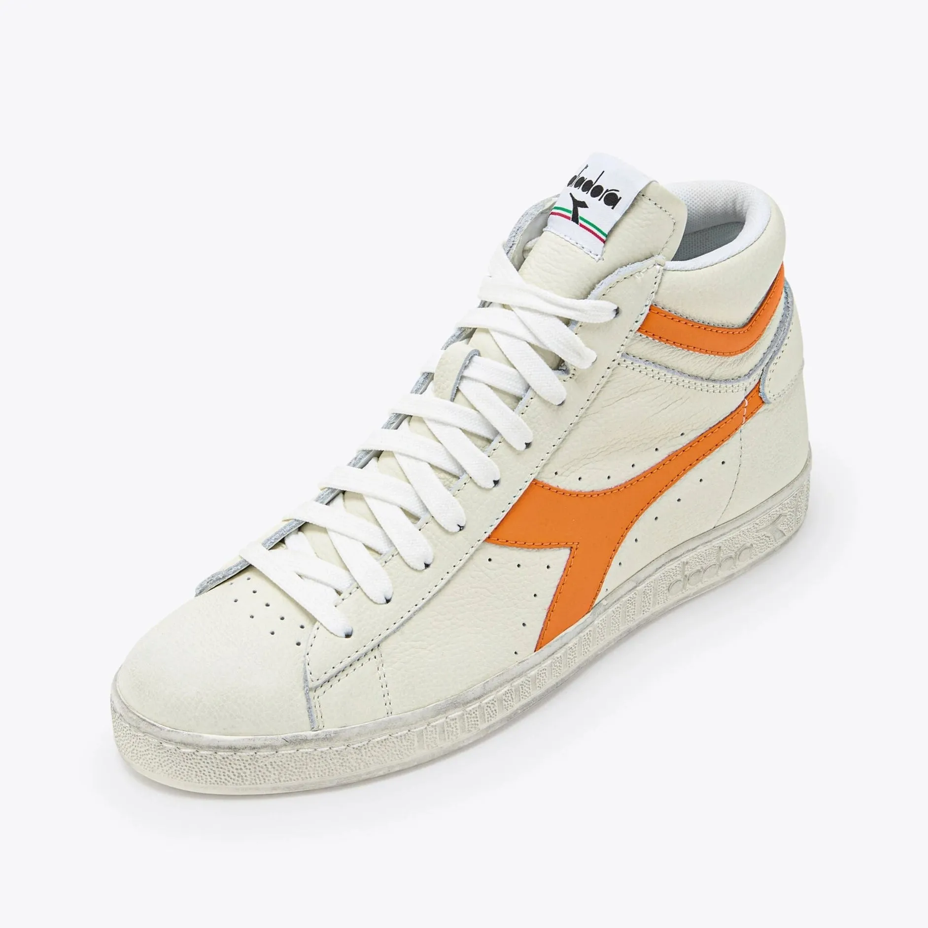 DIADORA | SNEAKERS UNISEX | GAME L HIGH FLUO WAX WHITE/ORANGE | NARANJA