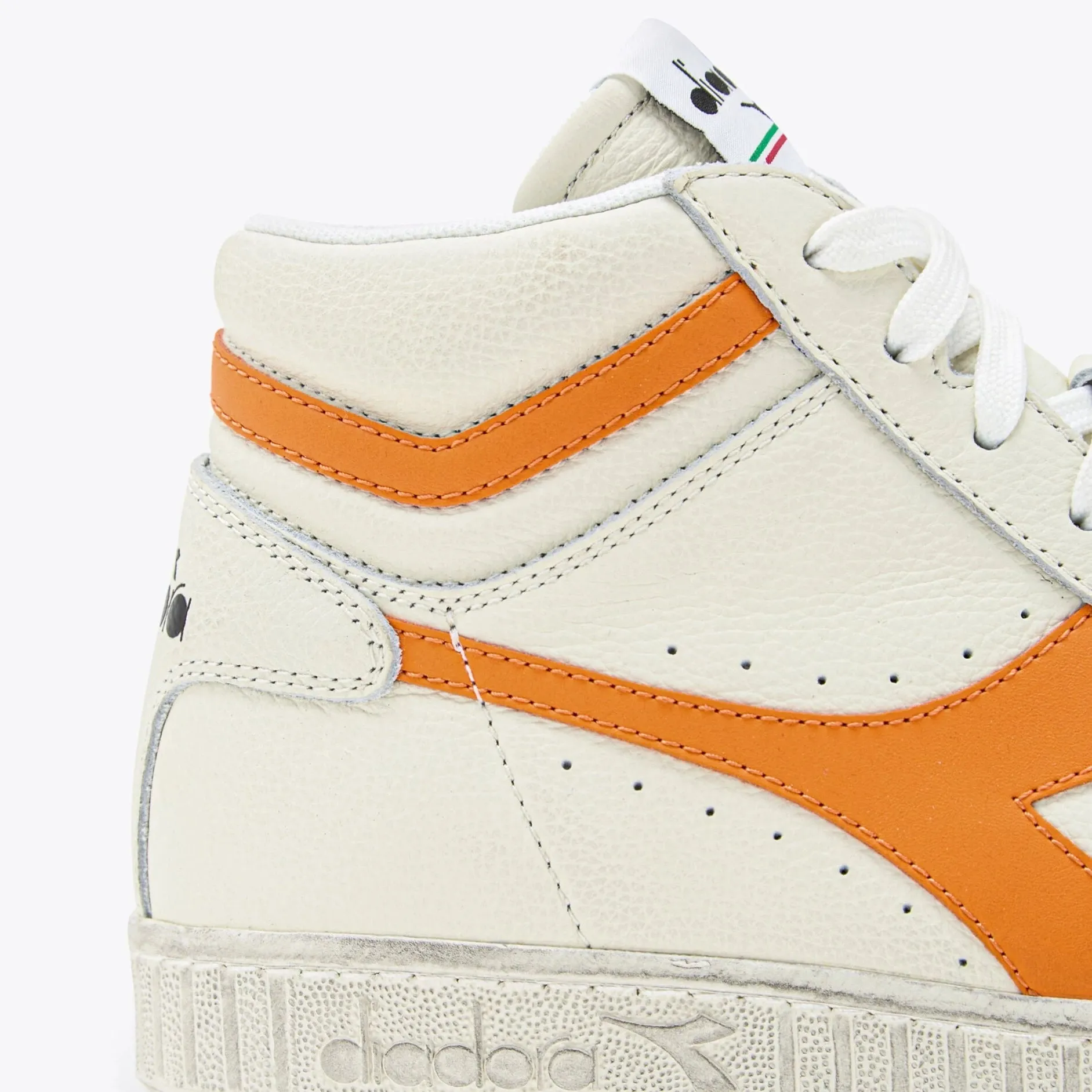 DIADORA | SNEAKERS UNISEX | GAME L HIGH FLUO WAX WHITE/ORANGE | NARANJA