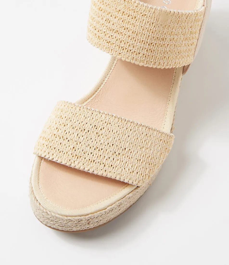 DJANGO & JULIETTE Pivey Natural Rope Elastic Leather Sandals