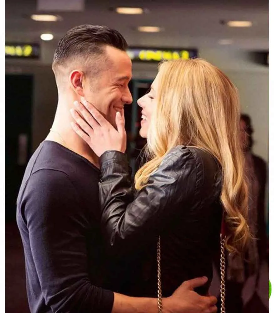 DON JON SCARLETT JOHANSSON (BARBARA) BLACK LEATHER JACKET