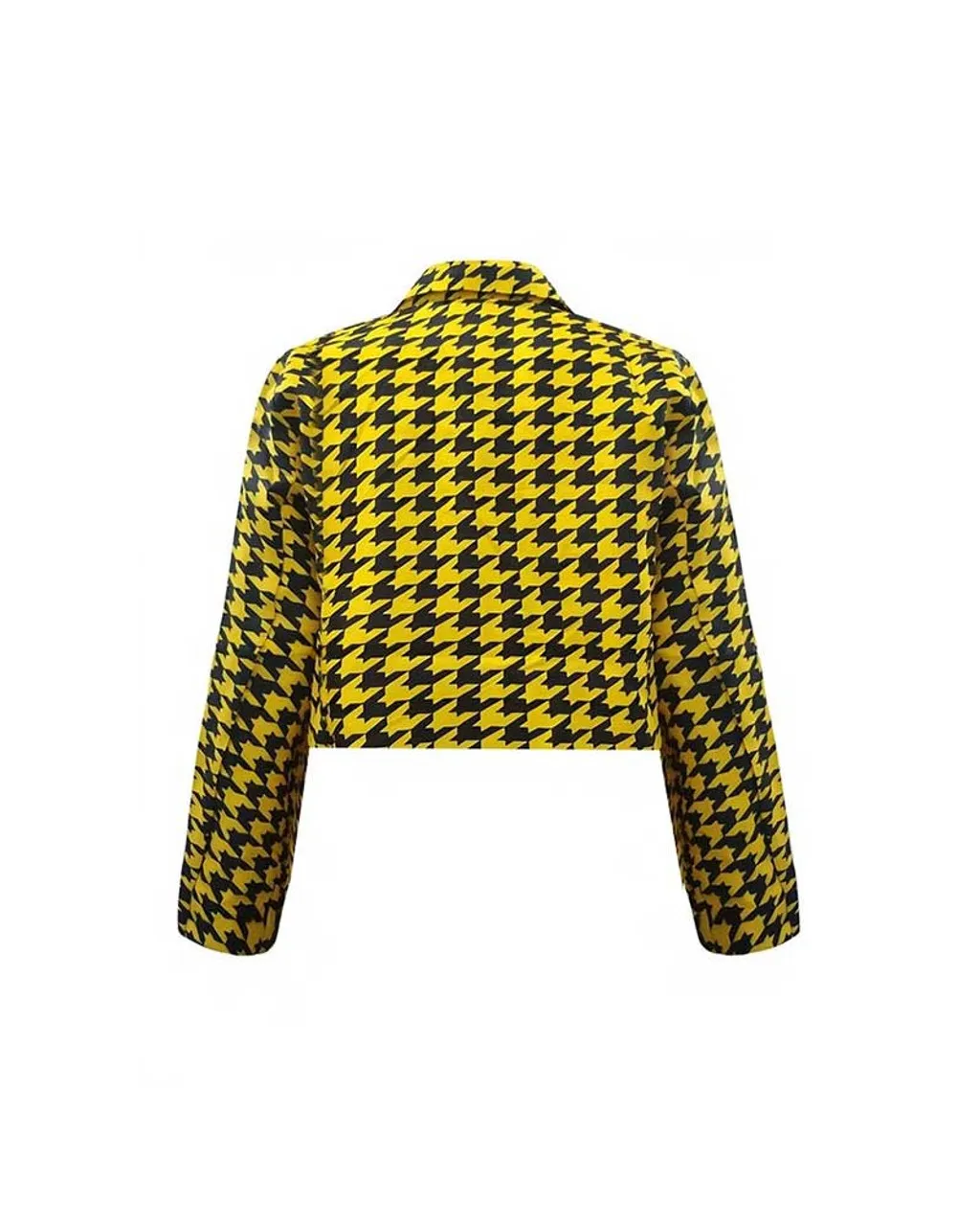 Emily In Paris S03 Lily Collins Printed Yellow Cropped Jacket