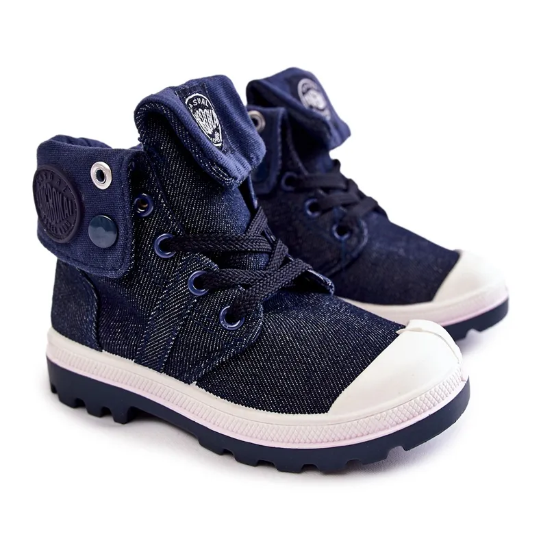 FB3 Children's High-top Sneakers, Navy Blue Tobby