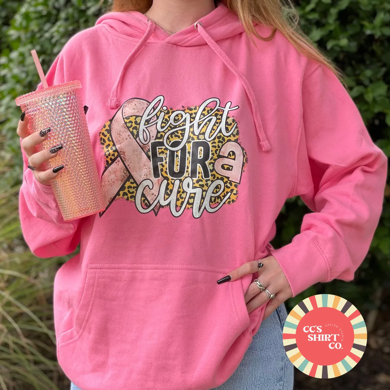 Fight For A Cure Oversized Hoodie | Wear Pink In October