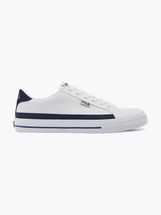 FILA  White/Navy Canvas Lace Up Trainers