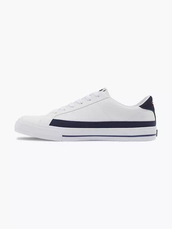 FILA  White/Navy Canvas Lace Up Trainers