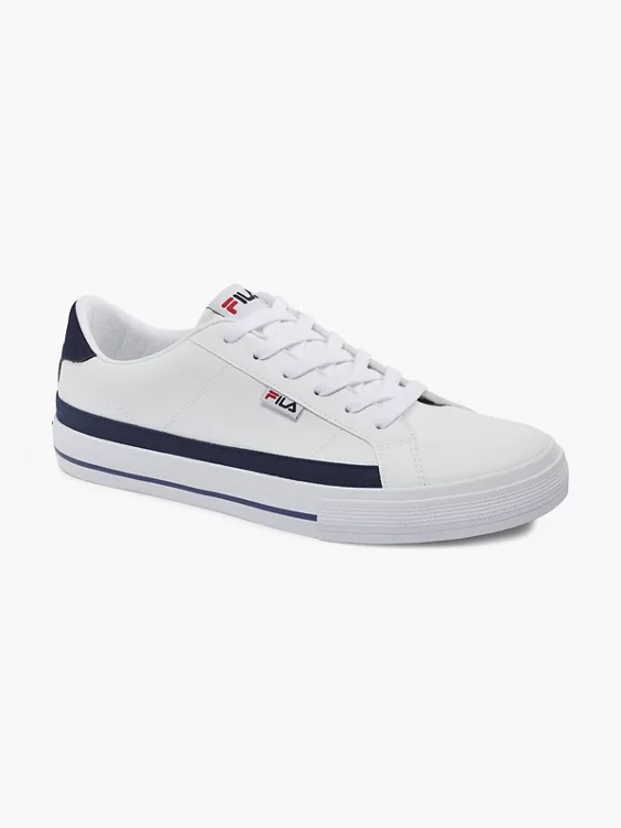 FILA  White/Navy Canvas Lace Up Trainers