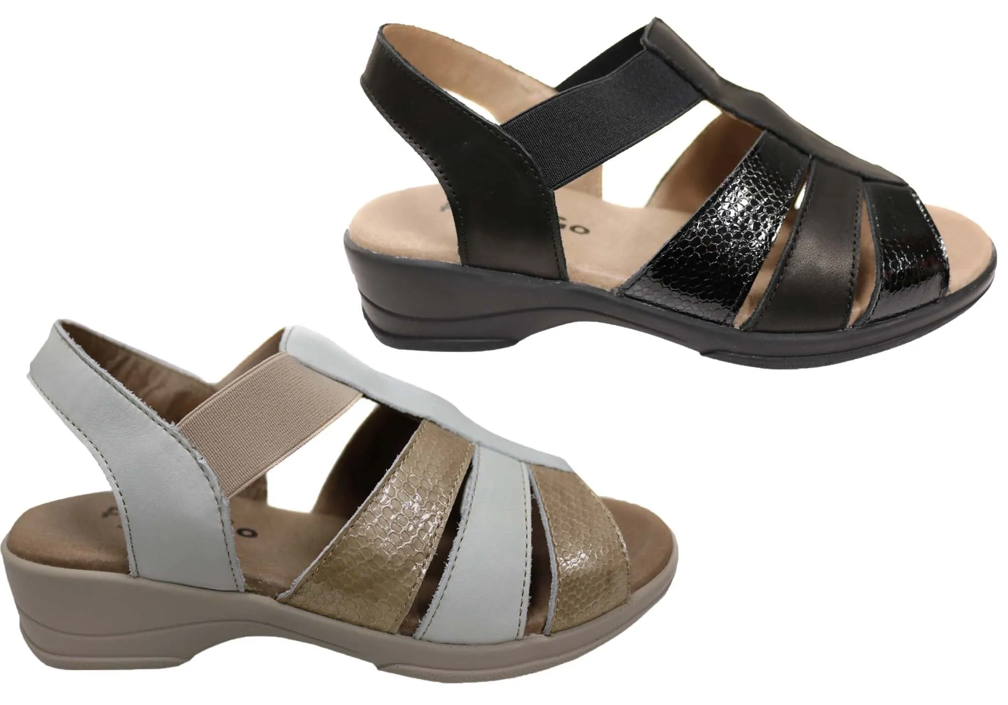 Flex & Go Azara Womens Comfortable Leather Sandals Made In Portugal