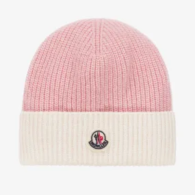 Girls Pink Knitted Wool Beanie Hat