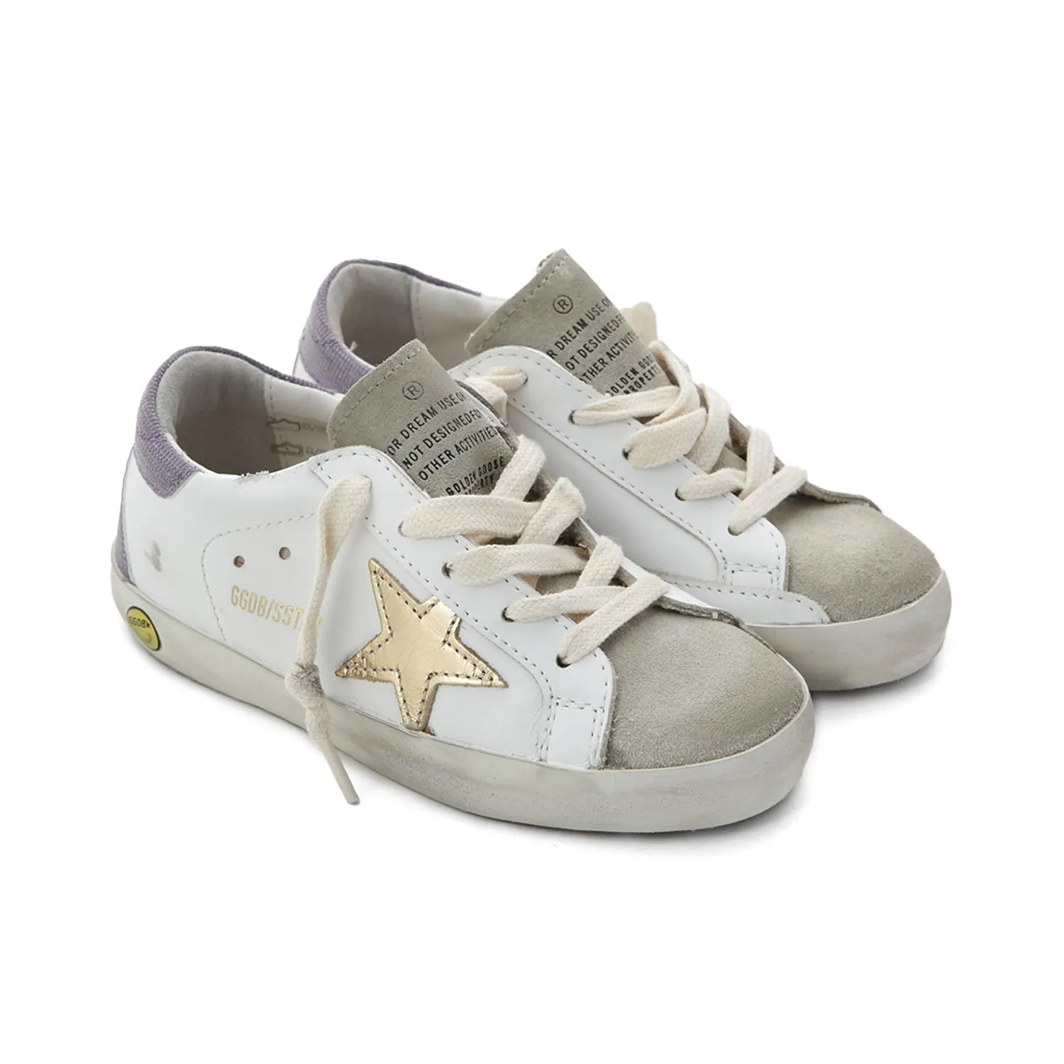 Golden Goose Gold And Lilac Sstar Sneakers For Baby Girls