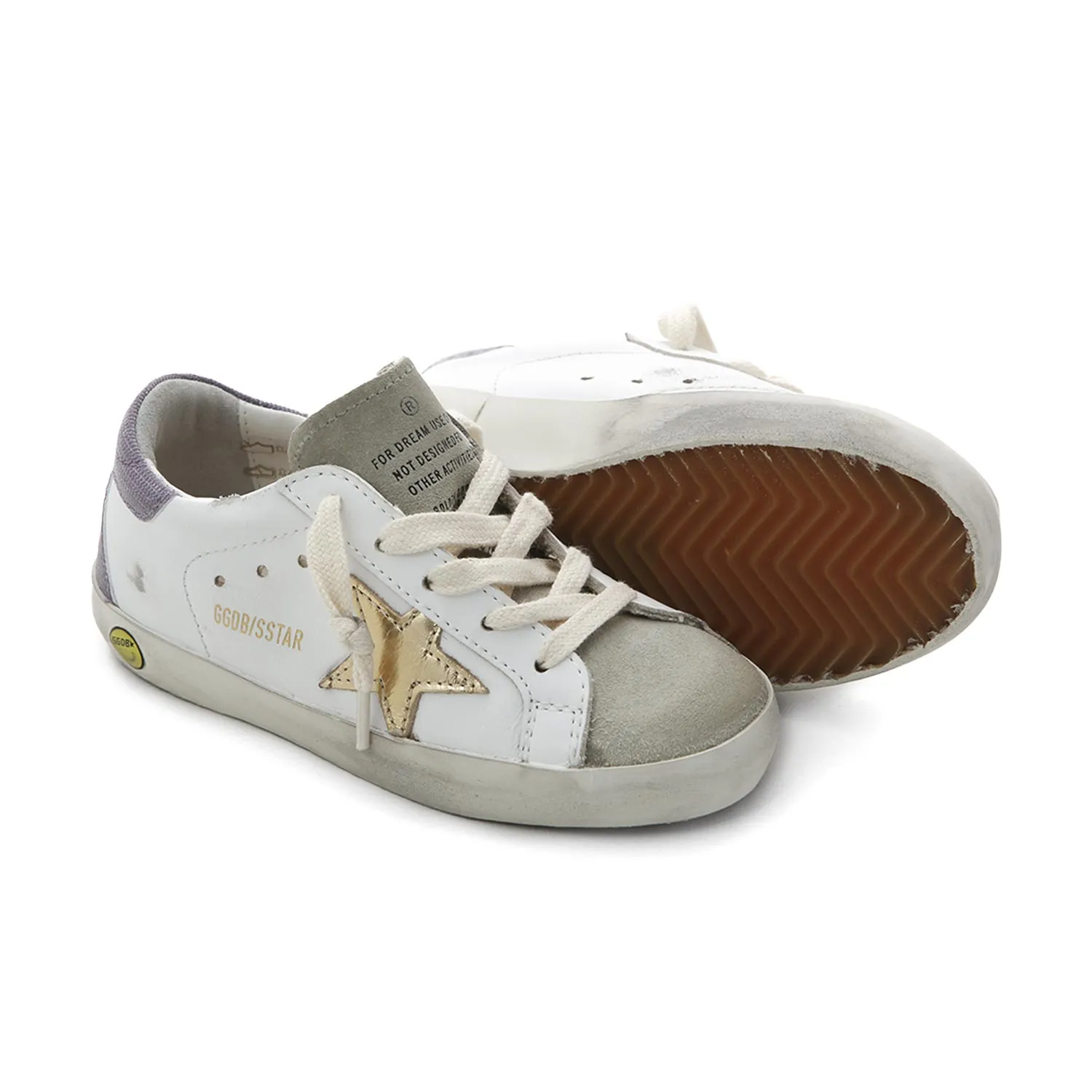 Golden Goose Gold And Lilac Sstar Sneakers For Baby Girls