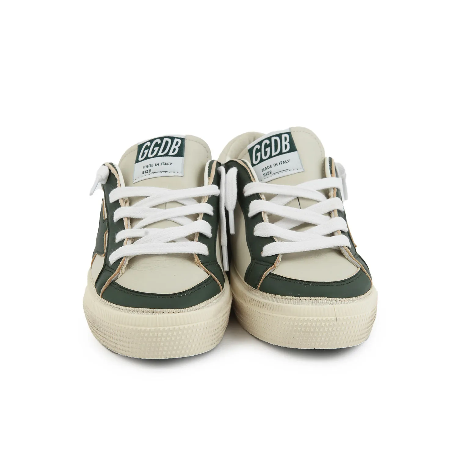 Golden Goose Green And White Unisex May Sneakers For Kids