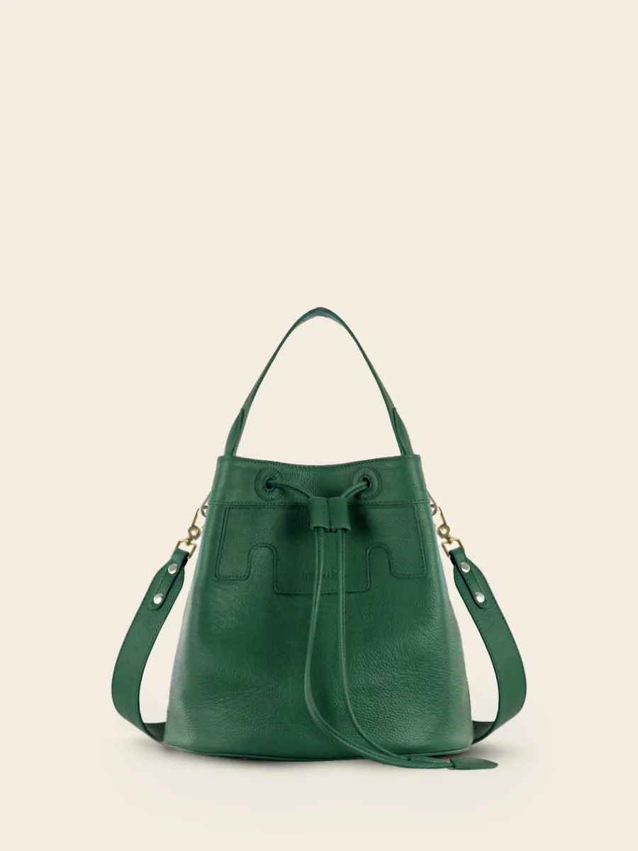 Green Leather Bucket Bag for Women - Capucine Azur Imperial Green | PAUL MARIUS