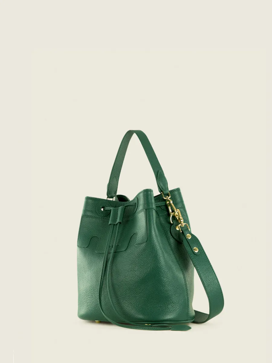 Green Leather Bucket Bag for Women - Capucine Azur Imperial Green | PAUL MARIUS