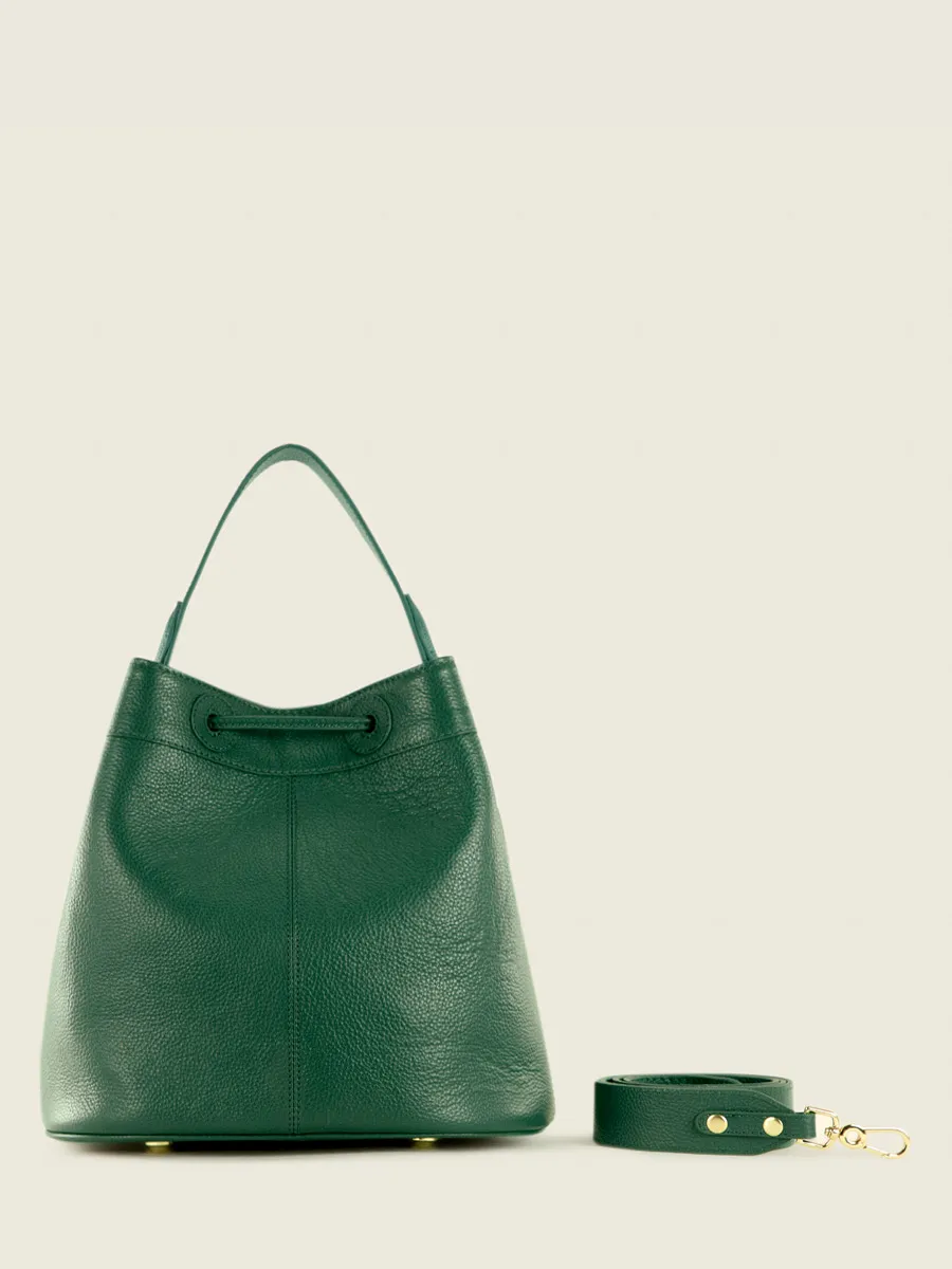 Green Leather Bucket Bag for Women - Capucine Azur Imperial Green | PAUL MARIUS