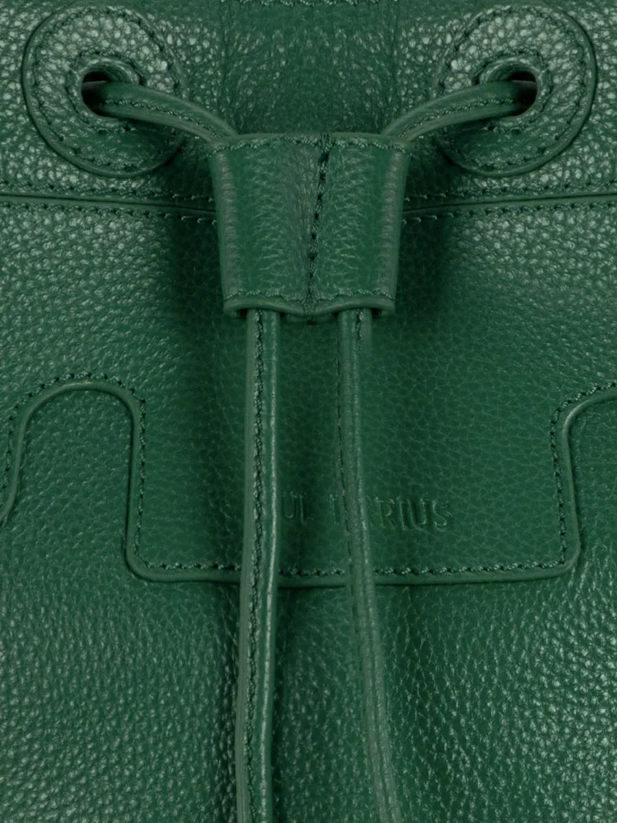 Green Leather Bucket Bag for Women - Capucine Azur Imperial Green | PAUL MARIUS